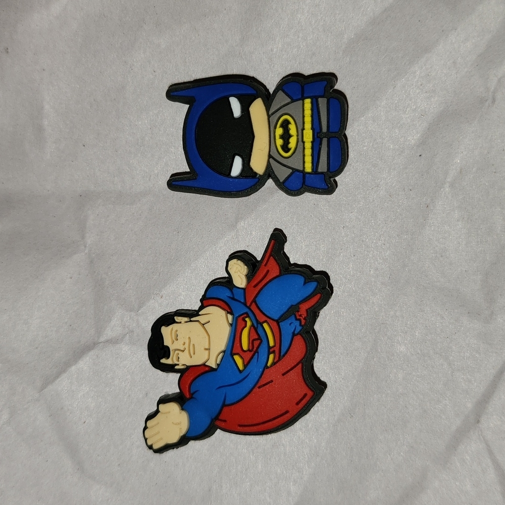 Brand new DC Batman and  superman 🦸‍♂️ Croc Jibbitz Charms